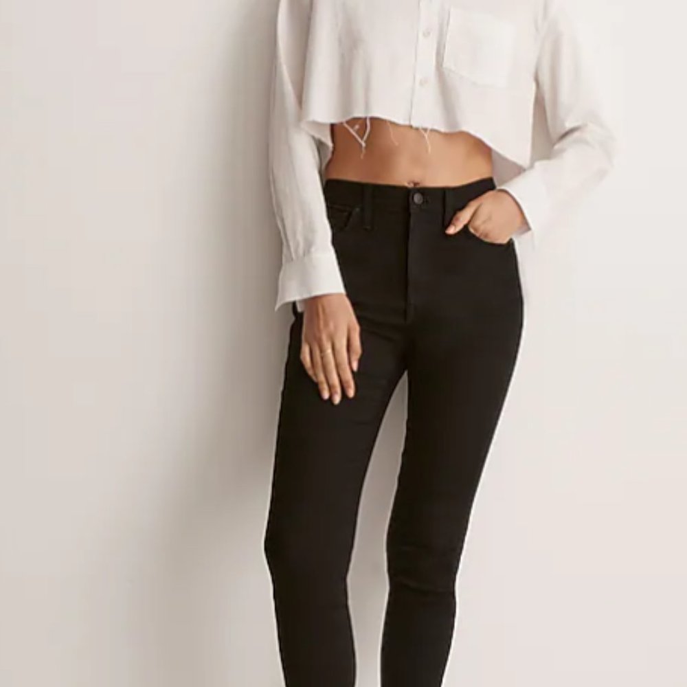 Madewell High Riser Skinny Jeans in Black Frost Size 27 - Picture 3 of 8